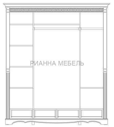 Шкаф 4 створчатый Паола с зеркалом
